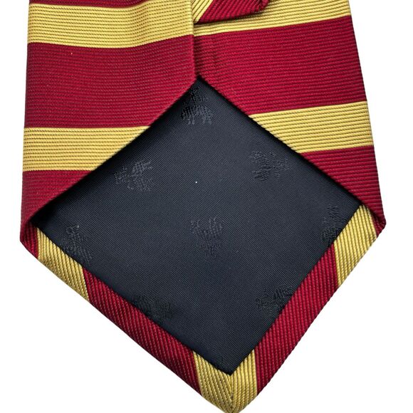 Brooks Brothers Repp vintage Silk Mens Tie Makers Silk Maroon Gold Horiz Stripe - Picture 4 of 5